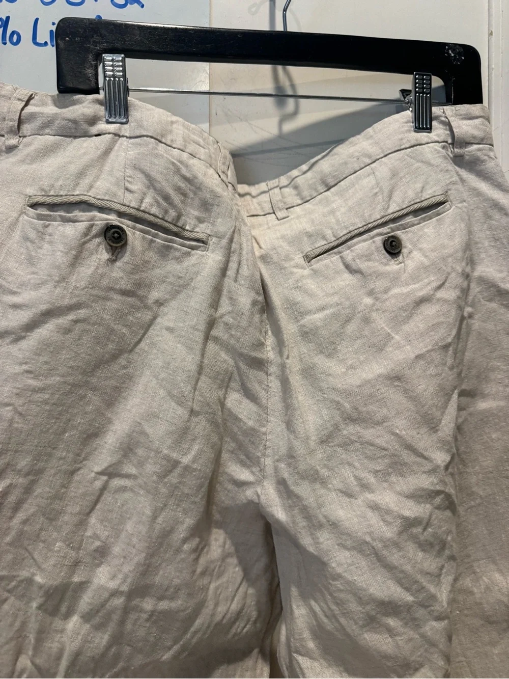 100% Linen Men's Light Beige Linen Trousers
